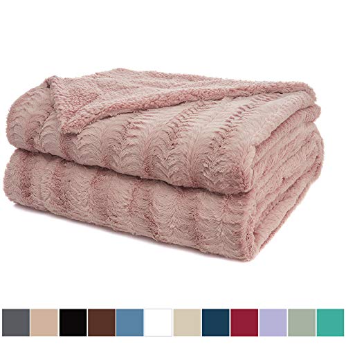 The Connecticut Home Company Luxury Faux Fur Bed Throw