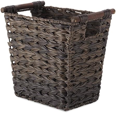 Whitmor Split Rattique Driftwood Brown Waste Basket