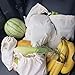 Muslin Produce Cotton Vegetable Bags - Cotton Grocery Shopping Bags (Bulk, Heavy Duty, and Drawstring Bags) Organic Storage Bag - Reusable Veggie Bags set of 7 (1 of XXL, L, M, S, XS & 2 of XL)