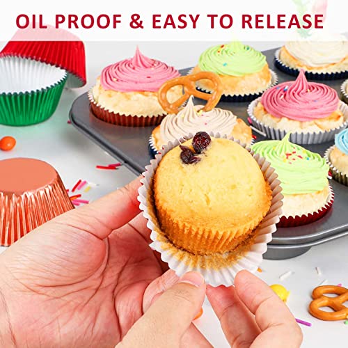 Caperci Rose Gold Foil Cupcake Muffin Liners Standard Size Baking