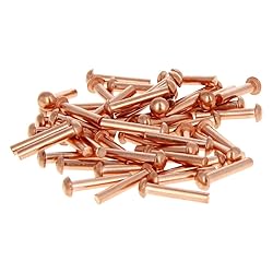Aicosineg 50pcs 0.63" Length Copper Solid Rivets M3