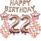 22nd Birthday Decorations Party Supplies, 40 Inch rose gold foil balloons 