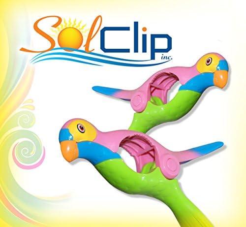 Clips Towel, pegs, clamps, clothespins, SolClip, United States, pink Parrot, beach towel clips