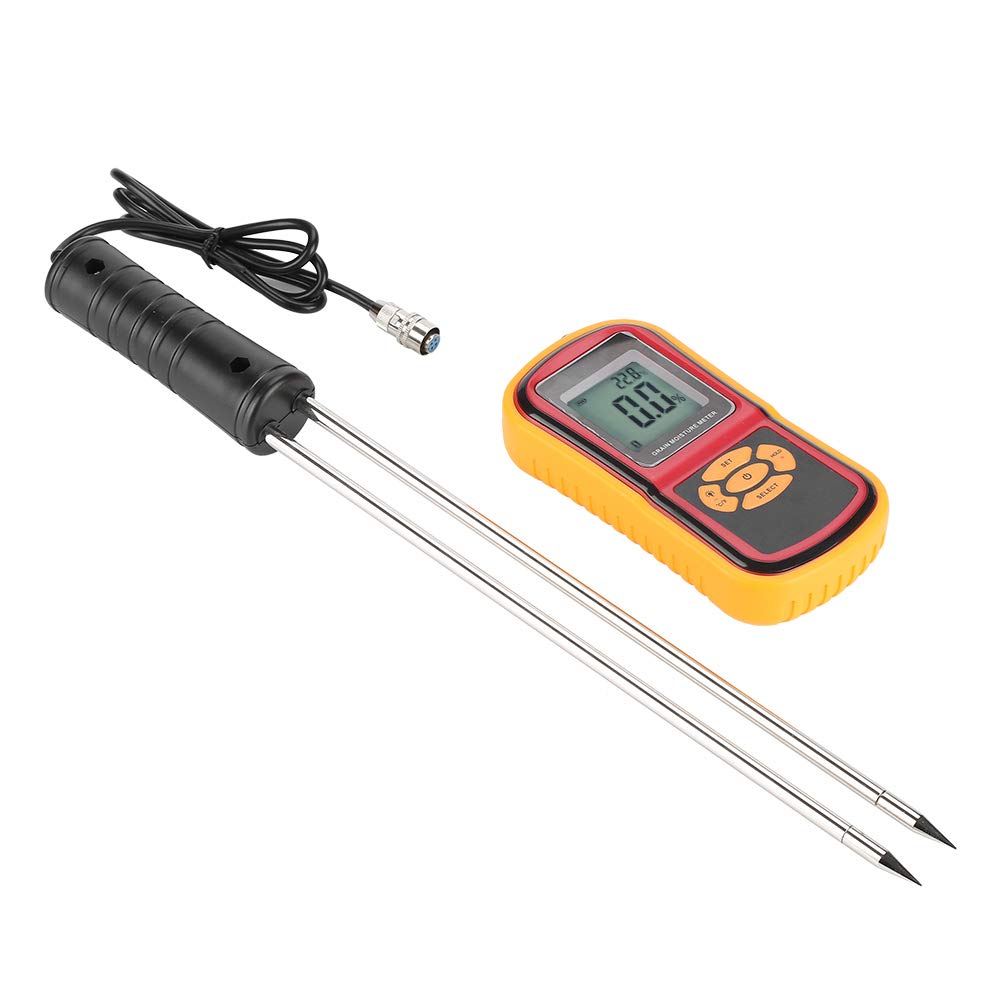 ASHATA GM640 Grain Moisture Meter, Portable Moisture Temperature Digital LCD Tester with Probe for Wheat Corn Rice Peanut and Soybean
