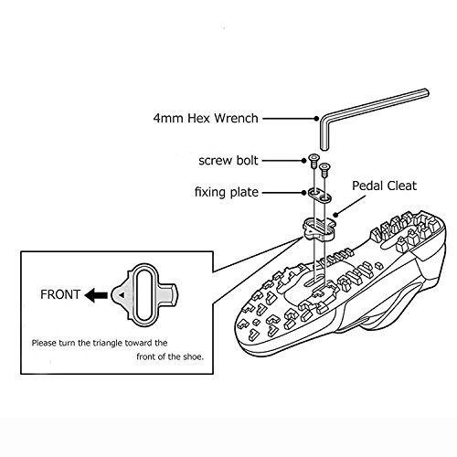 JooFn Bike Cleats for Shimano SPD - Spinning, Indoor Cycling & Mountain Bike Bicycle Cleat Set