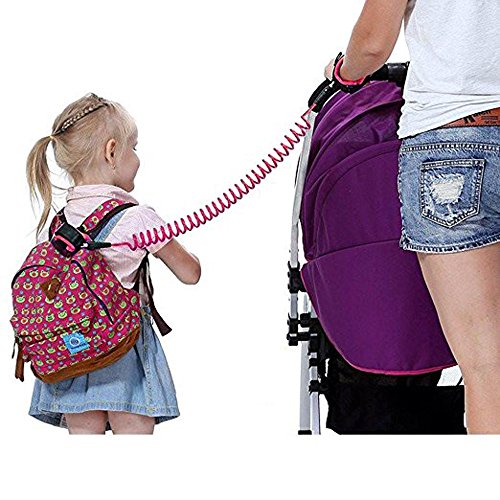 Anti Lost Wrist Link + Toddlers Leash 2 packs Child Walking Safety Harness Kids Wristband Assistant Strap Belt (Butterly pink) - Thumbnail 6