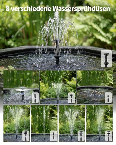 POPOSOAP Solar Fountain with Filter, 6.5 W Solar Fountain for Outdoor Use for Stable Daily Operation, Compact Filter Box for Small Pond, Bird Bath or Aquarium
