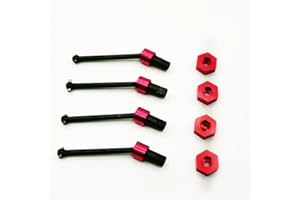 YOYOHOBBY 4pcs Alloy Front Rear Driveshaft Set 7650 4pcs Hex Wheel Hub 7669 for Traxxas 1/18 LaTrax Teton 76054 Desert Prerunner 76064 Upgrades Parts