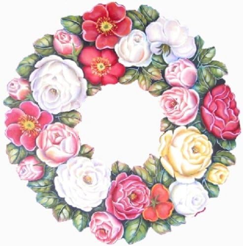 別倉庫からの配送 トールペイント ご自分で描く図案付白木素材 バラのリース Mh 561