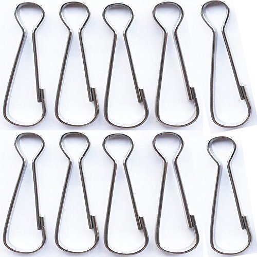 ( Pack of 10 Pcs ) Metal Flag Pole Clip Snaps Hook Flag Pole Attachment For Pet Dog /Rat Hammocks/Bird Cage/Jewelry/Toy/Fishing Tool/Backpack Lanyard Snap Clip Hooks