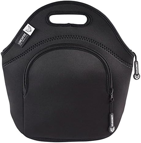 Designer Neoprene Lunch Bag Tote for Adults (Men &amp; Women), Black - Midnight on Mulholland