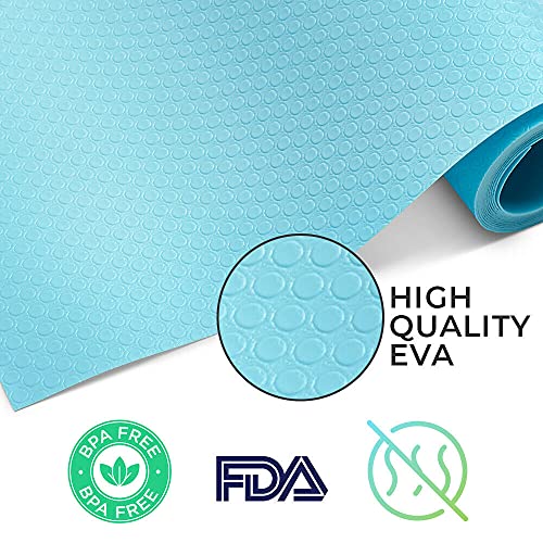 Aliyya Shelf Liner Kitchen Drawer Mats, Non-Adhesive EVA Cabinet Liners Non Slip Waterproof Refrigerator Liners for Shelves for Cupboard, Cabinet, Drawer Liner - Blue, 17.7 X 78.7 Inches