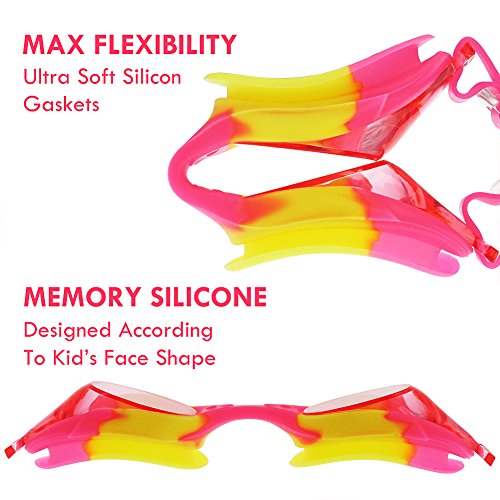Zerhunt Swim Goggles for Kids Kids Swimming Goggles with UV Protection,Anti Fog,Crystal Clear,No Leak Water Goggles with Ear Plug and Nose Clip for Boys and Girls (Age 4-12) - Thumbnail 2