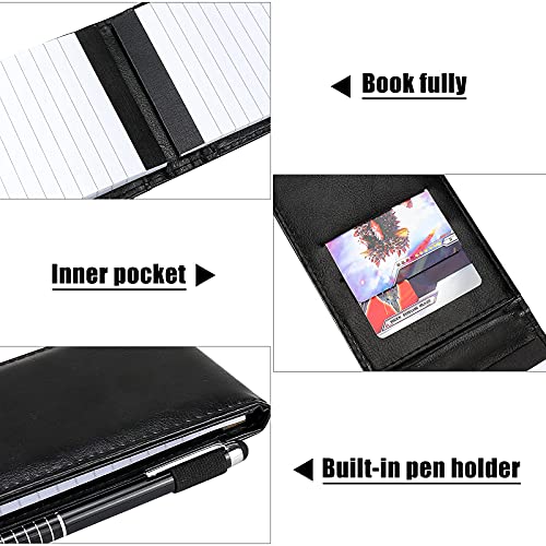 11 PCS Mini Pocket Notepad Holder Set, Meetory Leather Notebook for Men
