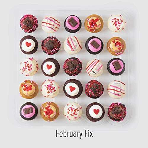 Baked by Melissa Valentine's Day Cupcakes - February Fix Collection - Assorted Bite-Size Valentine's Day Cupcakes (25 Cupcakes + Valentine's Day Gift Box)