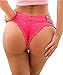 ZAH Women's Sexy Booty Cut Off Denim Shorts Low Waist Hot Pants(Rose-L)
