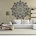Wall Sticker,OUBAO Mandala Flower Indian Bedroom Wall Decal (Black)
