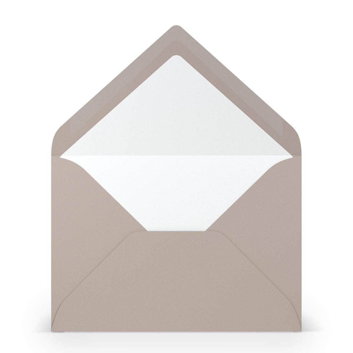 50 DIN B6 envelopes taupe with white silk lining - 12.5 x 17.6 cm - 100 g m² wet-glued ribbed envelopes without window from your Glüxx agent