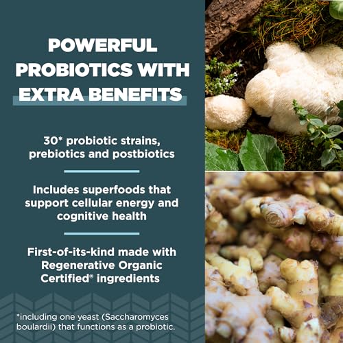 Ancient Nutrition Regenerative Organic Certified Probiotics, Extra Strength Probiotics, for Healthy Digestion and Immune System Function Support, 50 Billion CFUs* Per Serving, 60 Count