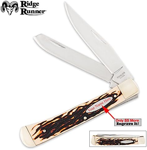 Ridge Runner Delrin Handle Trapper Pocket Knife