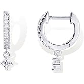 PAVOI 14K Gold Plated S925 Sterling Silver Post Lightweight Drop/Dangle Huggie Earrings for Women | Religious Ornament: Cross, Evil Eye, Clover, Celtic | Dainty Earrings for Women