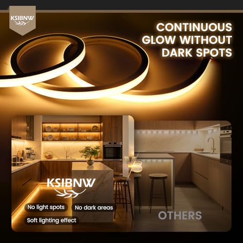 LED Strip 5 m, 24 V Silicone LED Lights Outdoor Room Waterproof IP65 Flexible Strips for Indoor Kitchen Under Furniture, Natural White 4000 K Rope Light for Bedroom Bar, without Transformer