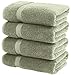 White Classic Luxury Cotton Bath Towels Large - | Highly Absorbent Hotel spa Collection Bathroom Towel | 27x54 Inch | Set of 4 (Dark Green, 4)
