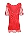 HaoDuoYi Womens Sparkle Sequin Lace Hollow Out Half Sleeves Mini 1920's Party Dress