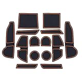 Umon Door Mats Cup Holder Liner for 2018 2019 Subaru Crosstrek and Impreza Accessories(Orange Trim)