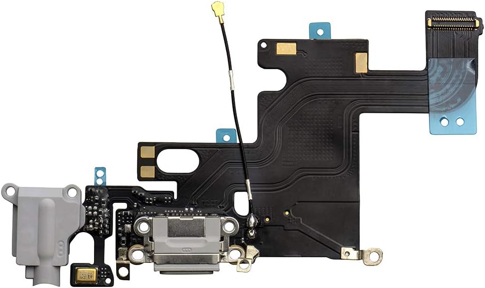 6 and Port Audio with Headphone Replacement 4.7 Microphone Flex iPhone USB COHK Charging Dock Grey Cable inchs Jack for