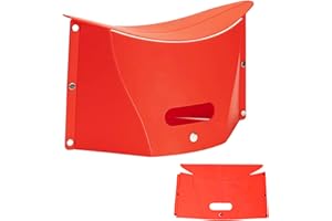 koofull Folding Portable Camping Hiking Stool, Lightweight Collapsable Foldable Chair for Travel Gathering BBQ Subway Backpacking Outdoor Squatty Potty Ultralight Mini (Red)