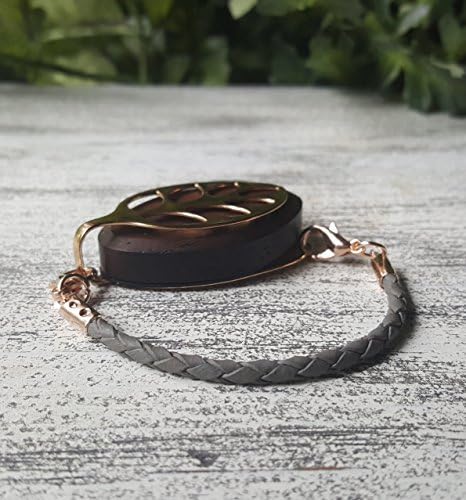 Gray Leather Bolo Bracelet for Bellabeat LEAF