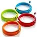 Egg Rings Silicone NonStick New 4 Pack-Perfect Round NonStick Fried Egg Mold Cooking Rings Pancakes Molds For Breakfast, Lunch, Dinner - 4 Color no More Eggy Pan Mess
