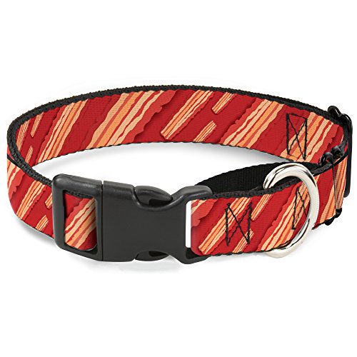 Buckle-Down Bacon Slices Red Martingale Dog Collar, 1.5" Wide-Fits 13-18" Neck-…