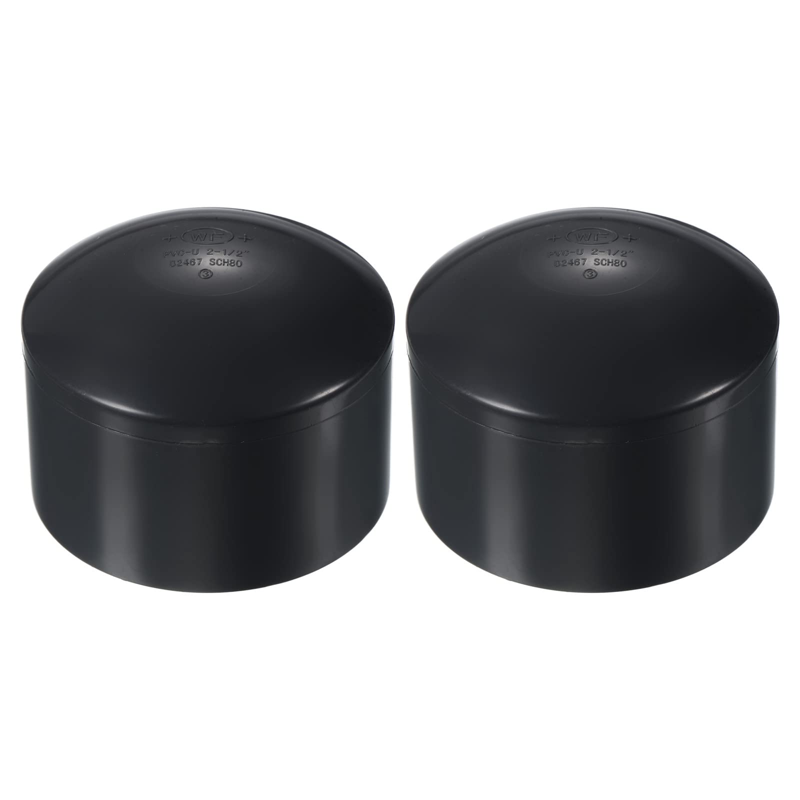 Photo 1 of PATIKIL 2-1/2" UPVC Pipe End Cap Fitting, 2 Pack Plug Socket Adapter Smooth Finish for Build PVC Furniture DIY Garden Shelf