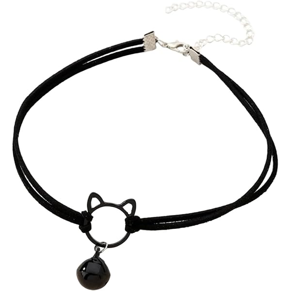 Amazon.com: Ziper Cosplay Black Lolita Bell Choker Cat