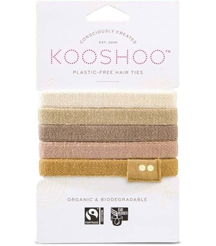 Bamboo Scrunchies 6 Pack Sand Ponytail Hair Ties for All Hair Types Eco-Friendly Amazon.com : Coiffed + Co. Stacked Bamboo Scrunchies (Color  main image 2