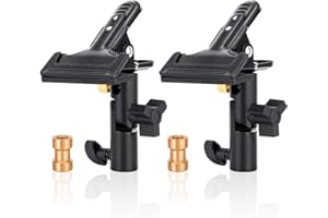 UTEBIT 2 Pack Photography Reflector Holder, Photo Video Studio Heavy Duty Metal Clamp Attachment, Light Stand Clip Mount with