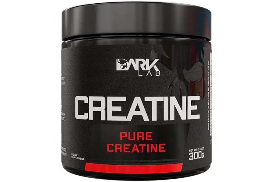 Creatina Pura Dark Lab 300g, Monohidratada 100% de Pureza, Sem Glúten, Sem Sabor