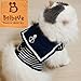 Bro'Bear Adjustable Cool Soft Velcro Cat/Dog Safety Walking Navy Sailor Style Harness Puppy/Kitty Vest Pet Spring Clothes Summer Apparel (Small)