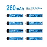 BETAFPV 8pcs 260mAh HV 1S Lipo Battery 30C 4.35V with JST-PH 2.0 Powerwhoop Connector for Tiny Whoop Blade Inductrix