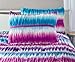 2pc Teen Girls Reversible Purple and Blue Tie Dye Ombre Ruched Twin Comforter Set (2pc Bed in a Bag)