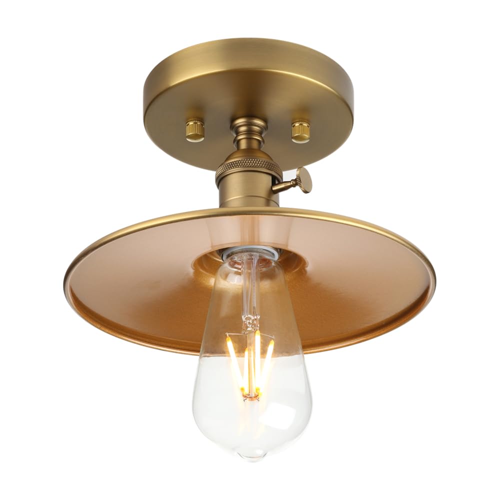 Phansthy Ceiling Light Fitting E27 Vintage Metal Black Hanging Flush Mount Lamp Industrial Edison Ceiling Light Fixtures for Kitchen Bedroom Hallway Loft (Antique)