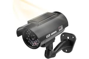 Yinhing Solar Powered Waterproof Fake Security Camera with Flashing LED Light, Vivid Image, Energy Saving, for Fast and Easy 