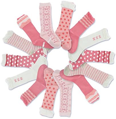 Crew Socks for Little Girls, Picopaco Fashion Cotton Non-slip Socks 7 Pairs Pack