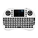 Rii i8 Mini Bluetooth Keyboard with Touchpad＆QWERTY Keyboard, Portable Wireless Keyboard with Remote Control for Smartphones/Laptop/PC/Tablets/Windows/Mac/TV/Xbox/PS3/Raspberry Pi .Silver White