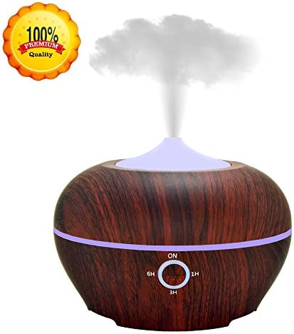 300ml Aroma Essential Oil Cool Mist Humidifier with Adjustable Mist Mode,Waterless Auto Shut-off and 7 Color LED Lights Changing for Baby Home Office