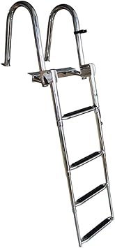 4 Steps Premium Stainless Pontoon Boat Deck Ladder Folding Telescoping Docking Ladder For Boat Yacht Dock Pool 550 Lbs Capacity Amazon Co Uk Diy Tools