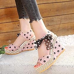 ZBYY Womens Wedge Sandals Open Toe Tie Lace Up