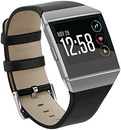 For Fitbit Ionic Leather Bands, CIDETTY Genuine Leather Accessory Band Small for Fitbit Ionic (Small Black)